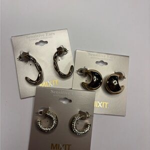 Mixit Hypoallergenic Earrings | 3-pair bundle